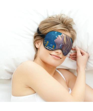 LynaRei Mermaid Sleeping Mask - Girl Under Water Sleep Eye Mask with Adjustable Strap for Blocking Out Light | Soft Blindfold for a Restful Sleep - Buy Online on GoSupps.com