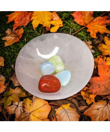 Selenite Charging Bowl - Handmade Crystal Round Plate for Energy Cleansing and Healing - 8 cm - Buy Online on GoSupps.com
