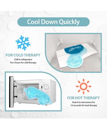 NEWGO Cooling Gel Mask for Puffy Eyes - Hot Cold Therapy for Migraine, Dark Circles, Dry Eyes - Reusable Sinus Pain Relief - Light Blue - Buy Online on GoSupps.com