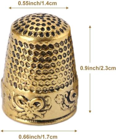 Mtsooning Sewing Thimble  0.9inch Brass Ring Thimbles  Metal Finger Protector  Antique Fingertip Shield Quilting Accessories for Embroidery Needlework Knitting DIY Crafts Tools Gold - Buy Online on GoSupps.com