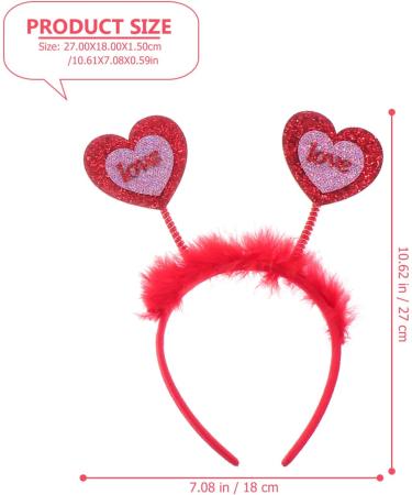 Amosfun 1pc Valentine's Day Headband Valentines Head Bopper Fancy Dress Headband Love Heart Sequin Headband Valentines Love Headpiece Alien Headband Wedding Party Supplies Miss Gritbo - Buy Online on GoSupps.com