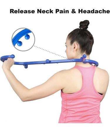 Blue Trigger Point Massager | Deep Muscle Self-Massage Device for Neck Back & Shoulders | Myofascial Relief Tool - Buy Online on GoSupps.com