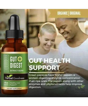 Herbal Goodness Gut Digest Plus 1oz Liquid Digestive & Enzyme Support Herbal Supplement with Digestive Enzymes Fiber for Gut Health & Immunity Boost 1 Fl Oz (Pack of 1) - Buy Online on GoSupps.com