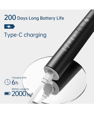 Juivin Silent Sonic Electric Toothbrush for Adults - 15 Cleaning Modes, Smart Timer, 6 Brush Heads - Rechargeable & Long-Lasting - Travel Case Included (Black) - Buy Online on GoSupps.com