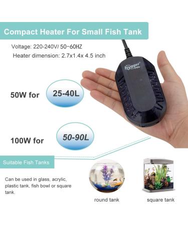 Hygger 100W Digital Betta Aquarium Heater for Turtles - Intelligent LED Temperature Controller & Adjustable Thermometer for 25-90 Liters - Buy Online on GoSupps.com
