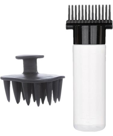 Streysisl Comb Bottle Applicator | 180ml Portable Hair Oiling Bottle with Combs Scalp Bottle Applicator Hair Oil Bottle with Comb for Hair Hairdressing Coloring Black Third Generation - Buy Online on GoSupps.com