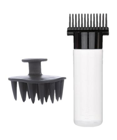 Comb Bottle Applicator | 180ml Portable Oil Comb Applicator Bottle - Scalp Bottle Applicator Hair Oil Bottle with Comb for Hair Hairdressing Coloring Black Third Generation