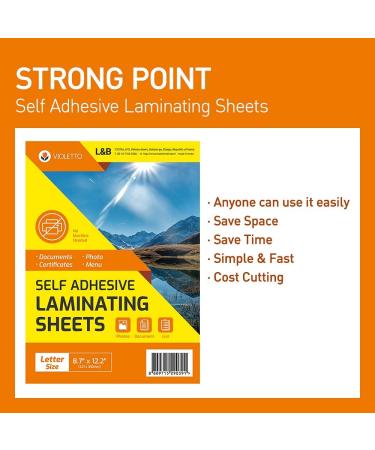 VIOLETTO (20 Sheets) Self Adhesive Laminating Sheets  Self-Seal  No Machine Needed  self Sealing  8.5 x 11 Inch - Buy Online on GoSupps.com