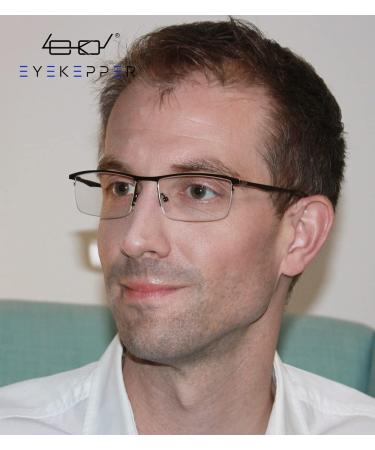 Eyekepper 4 Pack Fashion Half Rim Metal Reading Glasses for Men | Spring Hinge Computer Glasses +0.50 Strength - Buy Online on GoSupps.com