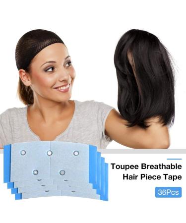 Amesun 36Pcs Tape Hair System Tape Bonding Toupee Hairpiece Hair Extensions Tape Adhesive Glue Strips Wig Tape Double Sided Shape C Contour - Buy Online on GoSupps.com