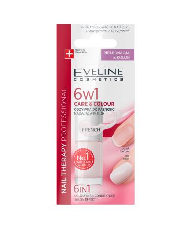 Eveline Colourful Nail Conditioner Care Colour Nail 6 in 1 French by Clear 5 ml - Buy Online on GoSupps.com
