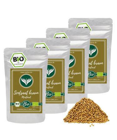 Azafran organic mustard seed brown |Mustard grains Unmistaked for cooking |Insida wort |Black whole - mustard seed |Asian & Indian cuisine 1kg 250 g (4 Pack)