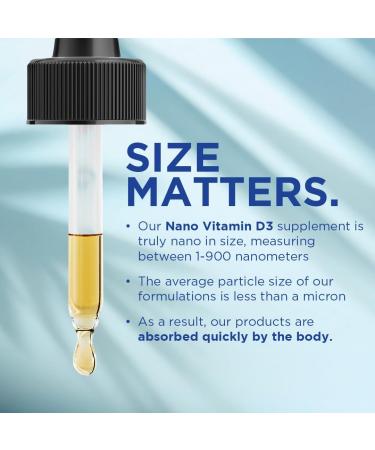 NANO VITAMIN D3 Nanosized liquid drops RAPID ABSORPTION 5000 IU potent formulation Strengthens bone & muscle supports healthy heart. 30 ml bottle 1 month supply. - Buy Online on GoSupps.com