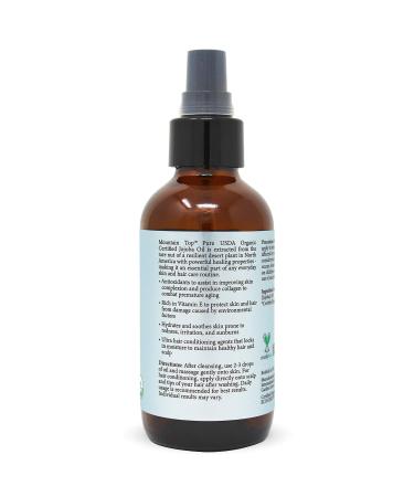 Buy MOUNTAIN TOP Jojoba Oil 4 oz - USDA Organic Cold Pressed Carrier Oil for Skin Hair & Face | 100% Pure Unrefined Hexane-Free - Buy Online on GoSupps.com