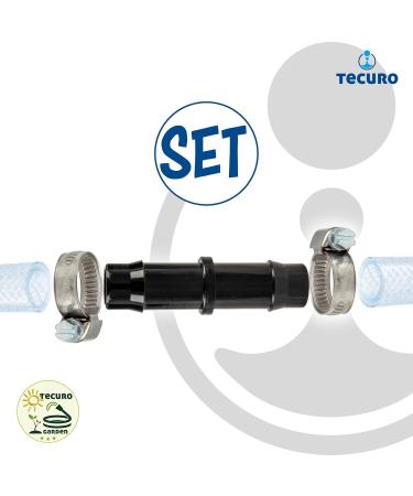 Tecuro Hose Connector 34 mm with Stainless Steel Clamps - Durable Nylon Black | International Shipping Available - Buy Online on GoSupps.com