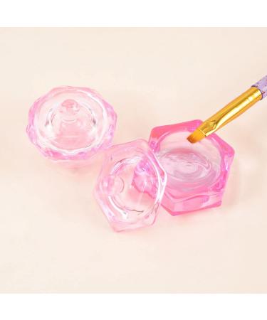 2 PCS Glass Crystal Nail Art Acrylic Liquid Powder Dish Set with Lid - Glassware Bowl for Nail Art Accessories - Buy Online on GoSupps.com