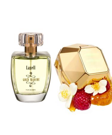 Lazell Gold Madame Perfume for Women I Impression by Million Lady I Eau De Parfum 3.4 Fl Oz I Floral Sweet Oriental Fragrance I European oncentrated Scent Lasts 6-9 Hours Million Lady Impression for Woman