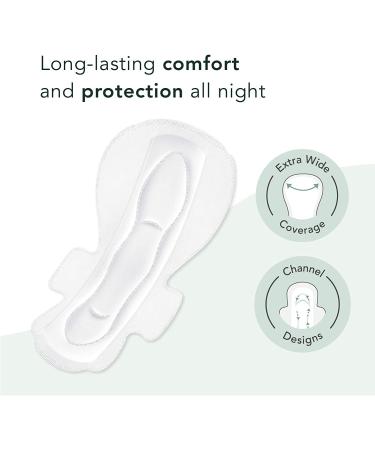 Rael Organic Cotton Cover Pads - Heavy Absorbency, Unscented, Overnight Ultra Thin Pads with Wings for Women - 40 Count - Buy Online on GoSupps.com