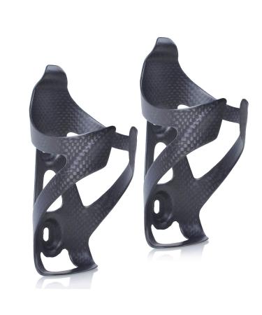 ThinkTop 2 Pack Ultra-Light Full Carbon Fiber Bicycle Bike Drink Water Bottle Cage Holder Brackets for Road Bike MTB Cycling 2 Piece Matt Black for Stlye A