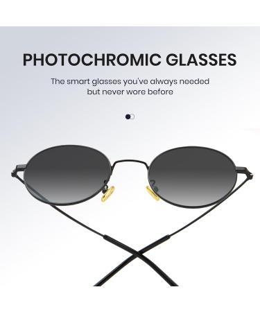 Cyxus Photochromatic Blue Light Filter Glasses - UV 400 Round Frame for Men & Women (Black) - Free Shipping - Buy Online on GoSupps.com
