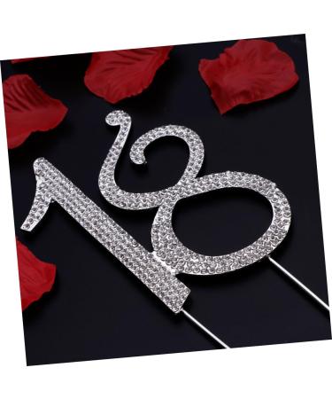 ibasenice Cakes 18 Anniversary Topper for Cake 21th Gold Rhinestone Cake Decorations Decorative Cupcake Topper Wedding Decor Birthday Letter Silver Accessories Candle Topper Number Diamond - Buy Online on GoSupps.com