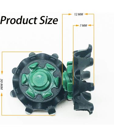28 Count 5MM Fast Lock Golf Spikes - Easy Install Replacement Cleats in Black/Green - Buy Online on GoSupps.com
