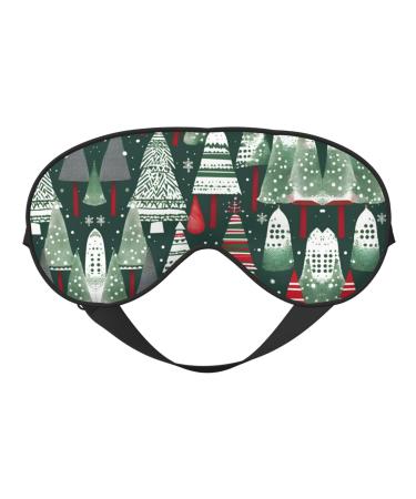 Christmas Trees Print Ultra-Soft Light-Blocking Eye Mask for Optimal Comfort and Restful Sleep