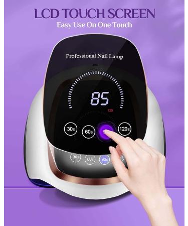 Gugusure 180W UV LED Nail Lamp with LCD Display, Auto Sensor, 4 Timer Settings | Professional Gel Curing Light for Salon and Home Use - Buy Online on GoSupps.com