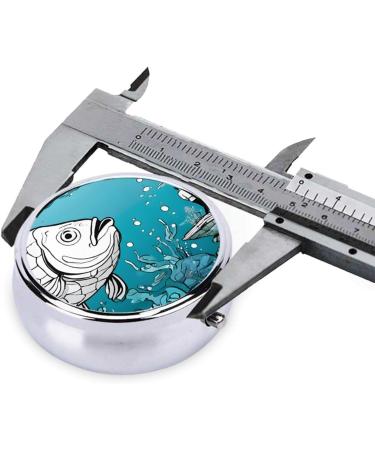 Big Fish Printed Mini Round Pill Box | 3 Compartment Travel Pill Organizer | Portable Medicine Case for Home & Office - International Shipping Available - Buy Online on GoSupps.com