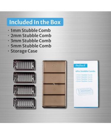 Philips Oneblade Guards 4Pcs Set for QP2510/QP2515/QP2520/QP2521 Stubble Combs - 1/2/3/5mm with Storage Case - Buy Online on GoSupps.com