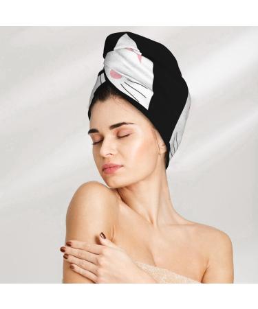 Cat Meow Microfiber Hair Towel | Super Absorbent Coral Velvet Wrap for Women | Quick Dry Cap for Long Curly & Thick Hair - Buy Online on GoSupps.com