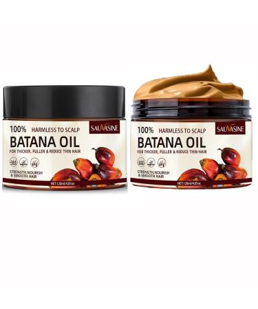 2 Bottles Pack of Raw Batana Oil for Hair Growth - Pure Organic Batana Oil - Revitalizes Hair Strength, Prevents Hair Loss, Moisturizes Scalp,