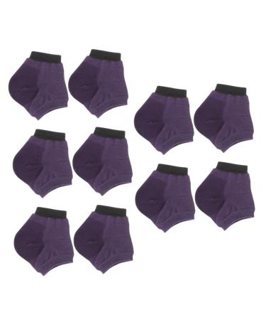 Beavorty 5 Pairs moisturizing Socks Yoga Socks Foot Lotion spa Socks Heel Protector Heel Cushions moisturizing Heel Socks Dry feet Cracked spa Socks Foot spa Heel pad Cotton Purple Pedicure
