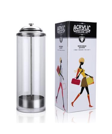 Disinfectant Jar, Unbreakable Acrylic Disinfecting Jar 35 Oz with Removable Basket and Stainless Steel Parts, Empty Disinfectant Glass for Nail Tools and Barber Supplies, Salon Jar&Spa Implements