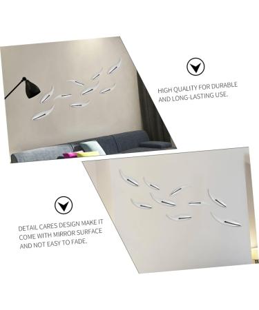 Cabilock Supplies Plastic Cm Plating Accessories DIY Wall Surface Decor Abs Silver Fish Abstract Mirror 13x3 cm Silver - Buy Online on GoSupps.com