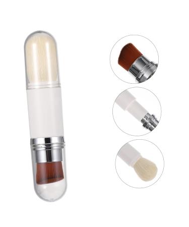 Telescopic Makeup Brush | Dual-Head Foundation & Blush Brush for Flawless Application | 13.5x2.6cm - Silver - Buy Online on GoSupps.com