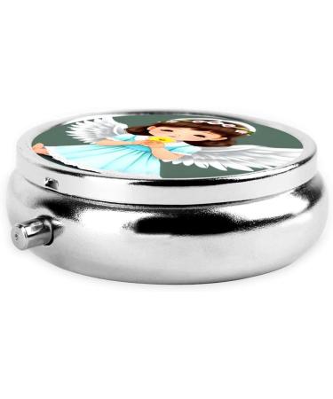 Shop Cute Little Angel Round Pill Box - 3 Compartment Portable Travel Organizer for Effective Medication Management - Buy Online on GoSupps.com