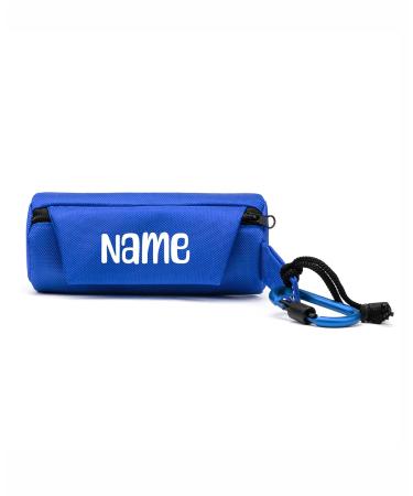 Lonto feed bag for dogs made of durable textile fabric 18x7x7 cm treats with zipper & Velcro fastener water -repellent snack bag with a carabin hook blue (name print) blue (with name print)