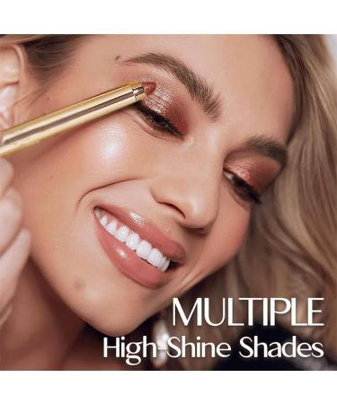 Gleamon Double-Ended Eyeshadow Pencil 2-In-1 Pearlescent Eyeshadow Makeup Pen Stick Double Ended Eye Shadow Stick Waterproof Long Lasting Eyeshadow Highlighter Stick (3PCS+wooden tea brown) - Buy Online on GoSupps.com