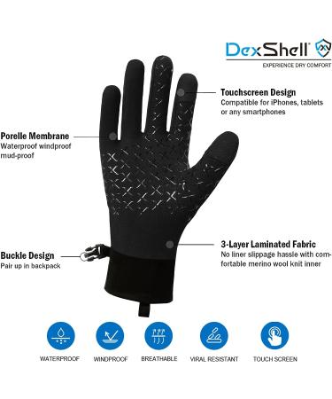 DEXFUZE Waterproof Merino Wool Knit 3-Layer Gloves - Medium Size for Men and Women - Buy Online on GoSupps.com