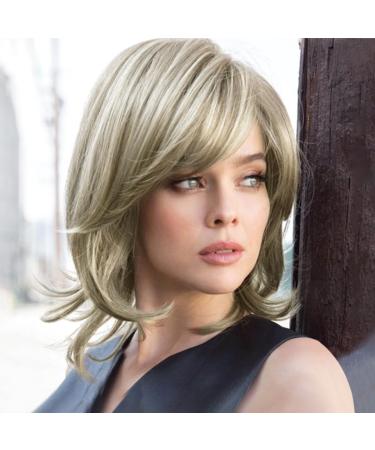 Creamily Short Wig for Women Pixie Cut Wig Shaggy Layered Fluffy Brown Mixed Blonde Wig 80s Mullet Rocker Wigs for Women Synthetic Short Hair Wig with Bangs B-Brown Mixed Blonde