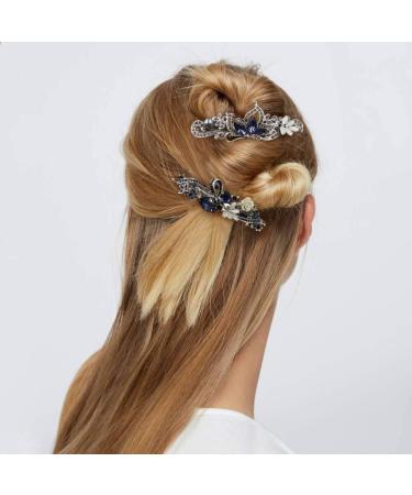 NODG Crystal Rhinestone Butterfly Hair Barrettes Set - Vintage French Clips for Women and Girls - Buy Online on GoSupps.com