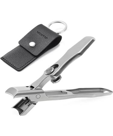 VOGARB Heavy Duty Nail Clippers for Thick Nails with Safety Lock - Wide Jaw Opening Cutter for Men, Women, Seniors - No Splash Trimmer with Catcher (Silver) - Buy Online on GoSupps.com