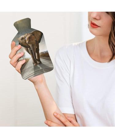 Elephant Hot Water Bottle with Plush Cover - Warm Comfort for Adults & Children (26.5x15.3cm) - Perfect for Home & Travel - Buy Online on GoSupps.com