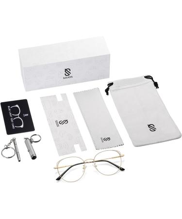 Sojos Cat Eye Beige Metal Frame Women's Blue Light Blocking Glasses - Anti-Blue Light Lens - Buy Online on GoSupps.com