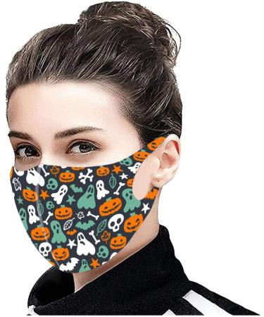 Yliquor 5pc Adult Halloween Mouth Mask for Protection Face and Nose Health Washable Earloop Mask Reusable Washable for Men Women Adults (5 PC A) - Buy Online on GoSupps.com