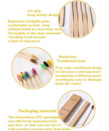OUTIN Adults & Children Bamboo Toothbrushes 20 Pack - Soft Bristles, Eco-Friendly, Biodegradable Wooden Handle - HOT004 Mixed Color - Buy Online on GoSupps.com