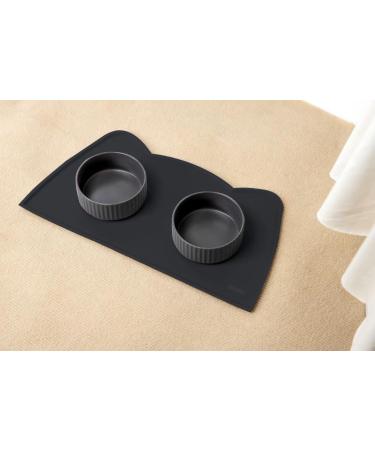 Ohmo Non-Slip Silicone Bowl Pad for Small Dogs & Cats - Waterproof 46x25cm - Ideal Base for Cat Bar - Black - Buy Online on GoSupps.com