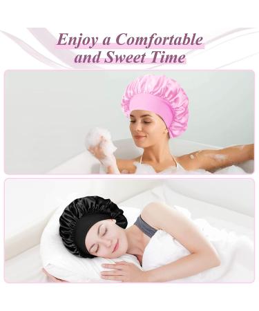 ODOCARE Silk Hair Bonnet for Sleeping | Large Satin Sleep Cap for Black Men and Women | Wide Band Breathable Bonnet for Long Curly Hair (Medium Black) - Buy Online on GoSupps.com