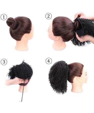 Afro Kinky Wig Curly Clip Ponytail Curly Wave Hair Wigs with Drawstring Hair Extensions for African Kinky (Brown) 25cm 120g 009a - Buy Online on GoSupps.com